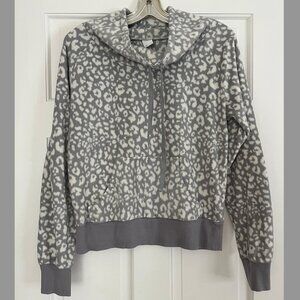 Free Press Leopard Print Funnel Neck Fleece - M